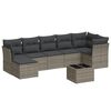 vidaXL Set Divano da Giardino 8 pz con Cuscini Grigio in Polyrattan