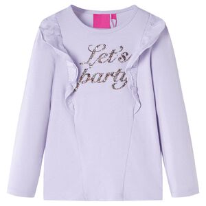 Maglietta Bambina Maniche Lunghe Lilla Chiaro 104