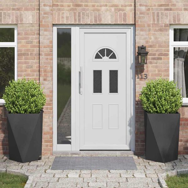 vidaXL Fioriera 2 pcs Nero 50 x 50 x 75 cm Acciaio