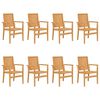 vidaXL Sedie da Giardino Impilabili 8 pz 56,5x57,5x91 cm Massello Teak