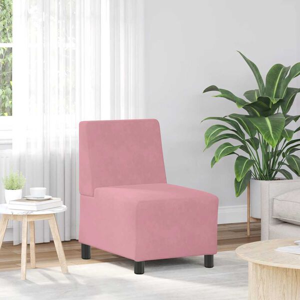 vidaXL Divano componibile senza braccioli rosa 55 cm in velluto