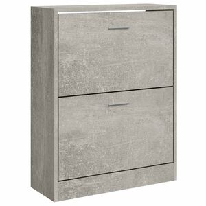 vidaXL Scarpiera Grigio Cemento 63x24x81 cm in Legno Multistrato