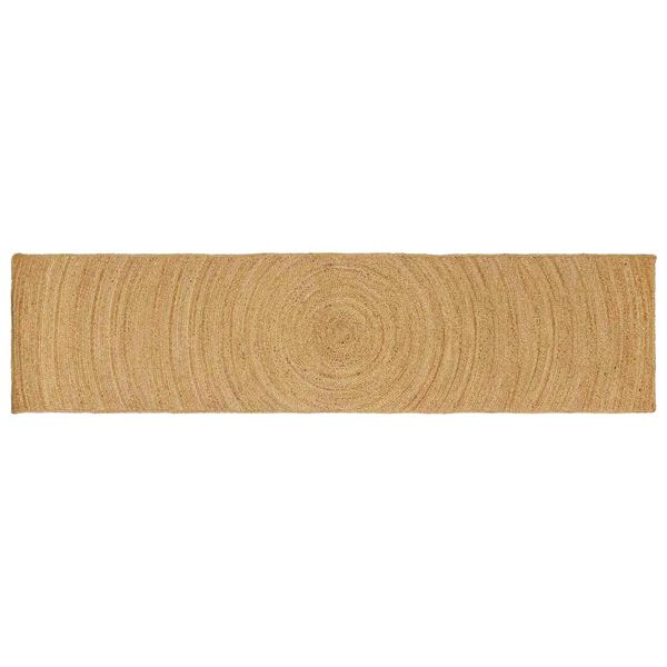 vidaXL Tappeti per area Rettangolare Marrone 80 x 400 cm Juta