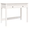 vidaXL Scrivania con Cassetti Bianca 100x50x78 cm Legno Massello Pino