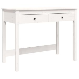 vidaXL Scrivania con Cassetti Bianca 100x50x78 cm Legno Massello Pino