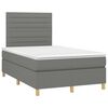 vidaXL Letto a Molle Materasso e LED Grigio Scuro 120x190cm in Tessuto
