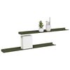 vidaXL Mensola sospesa 2 pcs Verde oliva 80 x 9 x 2,5 cm Acciaio