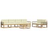 vidaXL Set di divani da esterno 6 pz Bianco e Crema