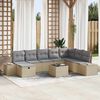 vidaXL Set Divano da Giardino con cuscino 9 pcs Beige Poly Rattan