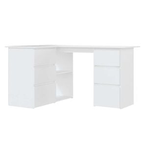 vidaXL Scrivania ad Angolo Bianca 145x100x76 cm in Legno Multistrato