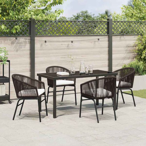 vidaXL Set da Pranzo per Giardino 5 pcs Marrone
