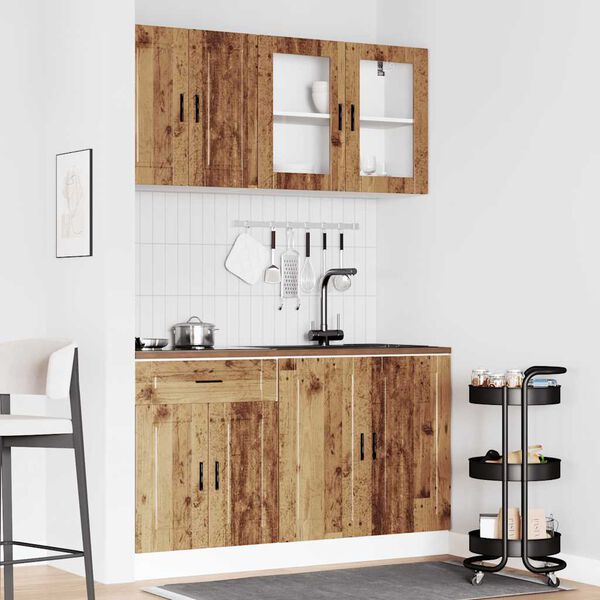 vidaXL Set Mobili da Cucina 4 pz Porto Legno Vecchio in Truciolato