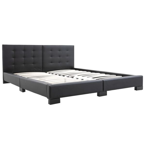 vidaXL Struttura letto senza materasso in similpelle nera 200x160 cm