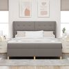 vidaXL Letto con molle e materasso Grigio Scuro 90x190 cm Tessuto