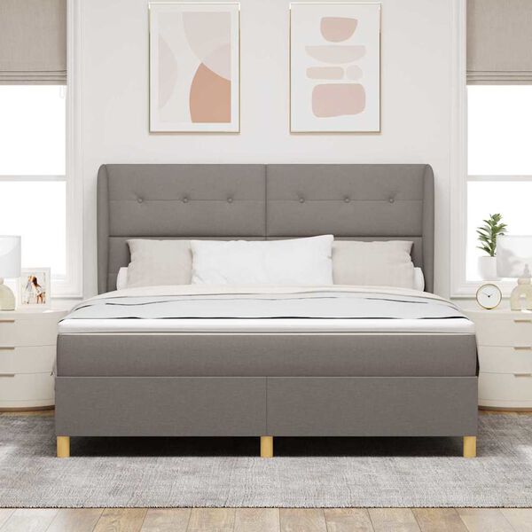 vidaXL Letto con molle e materasso Grigio Scuro 90x190 cm Tessuto