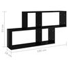 vidaXL Scaffale a Parete Nero Lucido 100x18x53 cm Legno Multistrato