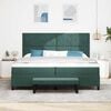 vidaXL Letto a molle con materasso Verde Scuro 200 x 200 cm Velluto