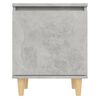 vidaXL Comodino con Gambe in Legno Massello Grigio Cemento 40x30x50 cm