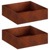 vidaXL Vaso da giardino 2 pz Ruggine 80 x 80 x 30 cm Acciaio Corten