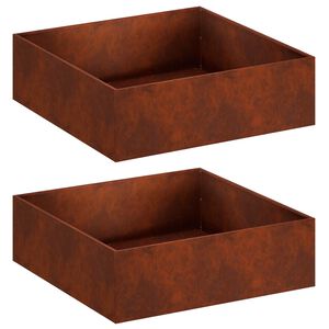 vidaXL Vaso da giardino 2 pz Ruggine 80 x 80 x 30 cm Acciaio Corten