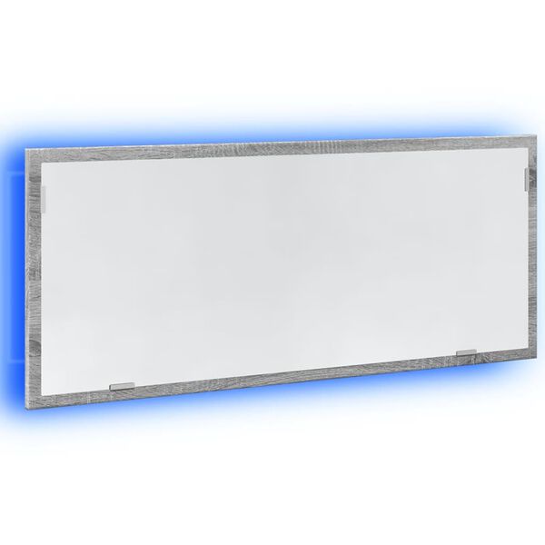 vidaXL Specchio da Bagno con LED Grigio Sonoma 100x8,5x37cm Truciolato