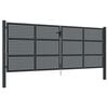vidaXL Cancello da Giardino Antracite 400x125 cm in Acciaio