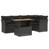 vidaXL Set Divani da Giardino 5 pz con Cuscini in Polyrattan Nero