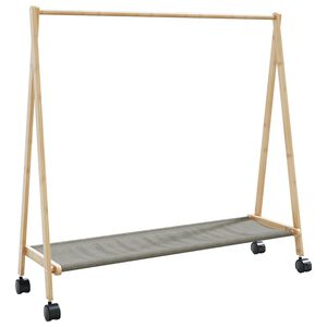 vidaXL Appendiabiti con Ripiani e Ruote 106x34x106,5 cm in Bamb&ugrave;