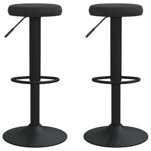 vidaXL Sgabelli da Bar 2 pz Neri in Velluto