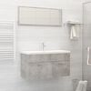 vidaXL Set Mobili da Bagno Grigio Cemento in Truciolato