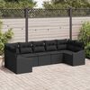 vidaXL Set di divani con cuscino 7 pcs Nero polyrattan