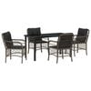 vidaXL Set da Pranzo per Giardino 5 pz Grigio polyrattan