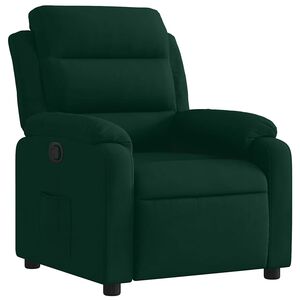 vidaXL Poltrona Reclinabile Verde Scuro in Velluto