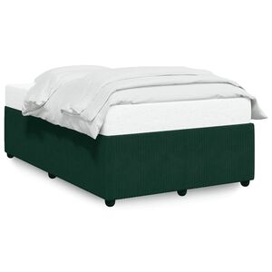 vidaXL Giroletto senza Materasso Verde Scuro 120x190 cm Velluto