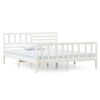 vidaXL Giroletto Bianco in Legno Massello 140x190 cm