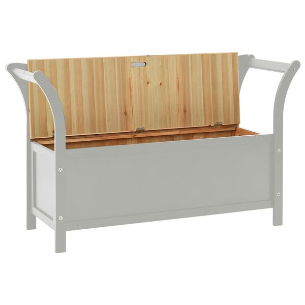 vidaXL Panca Grigia 107x45x75,5 cm Legno Massello di Abete