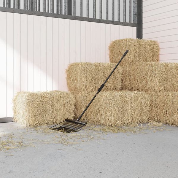 vidaXL Testa per Forcone con 18 Denti Nero in Acciaio