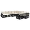 vidaXL Set Divano da Giardino 11 pz Nero e Bianco Crema polyrattan