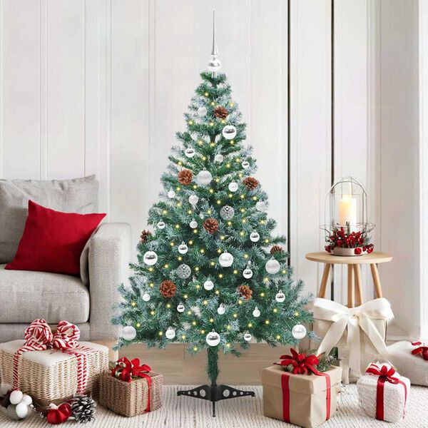 vidaXL Albero di Natale artificiale Verde 150 cm PVC e Acciaio