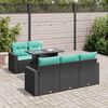 vidaXL Set Divano da Giardino 6 pz con Cuscini Nero Polyrattan Acacia