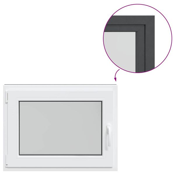 vidaXL Finestra da cantina "RISOR" 80x60 cm anta-ribalta DIN sinistra antracite