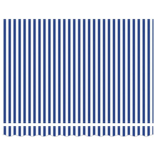 vidaXL Tenda Retrattile Blu e Bianco 350 x 250 cm Poliestere e Metallo