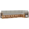 vidaXL Set di divani da esterno 6 pz Grigio Naturale e Chiaro