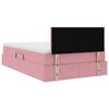 vidaXL Letto con contenitore e LED con led Rosa 120 x 200 cm Velluto