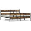 vidaXL Giroletto senza Materaso in Metallo Rovere Fumo 193x203 cm
