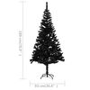 vidaXL Albero di Natale Preilluminato con Palline Nero 180 cm PVC