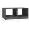 vidaXL Tavolino da Salotto Grigio 75x50x33,5 cm Legno Massello di Pino