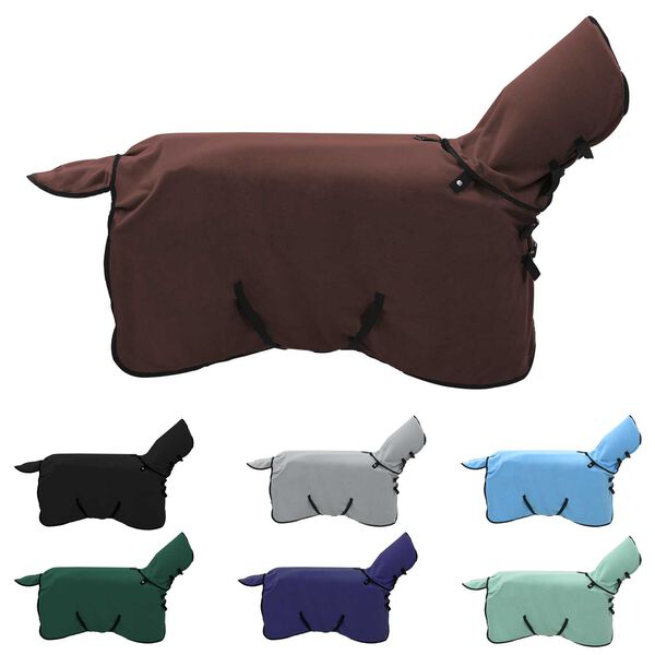 vidaXL Coperta per Cavalli Marrone Scuro Completo Poliestere