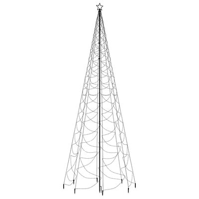 vidaXL Albero di Natale con Palo in Metallo 500 LED Bianco Freddo 5 m