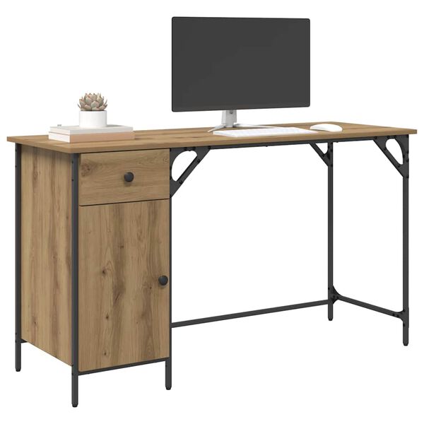 vidaXL Scrivania per computer Rovere artigianale 131 x 48 x 75 cm